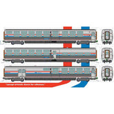 KATO 106-8004 - N Scale - Viewliner II Set - 2 Sleepers, Diner, Baggage-Dorm - Ready to Run -- Amtrak (Phase III; silver, red, white, blue)